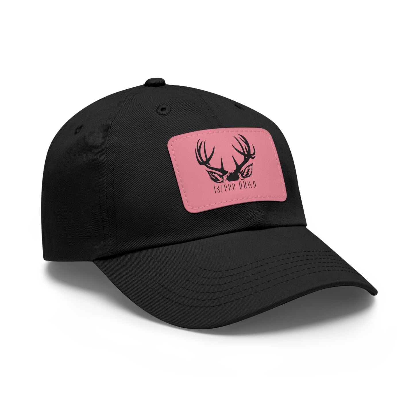 Catching buck fever with the custom hat with leather patch (Rectangle)