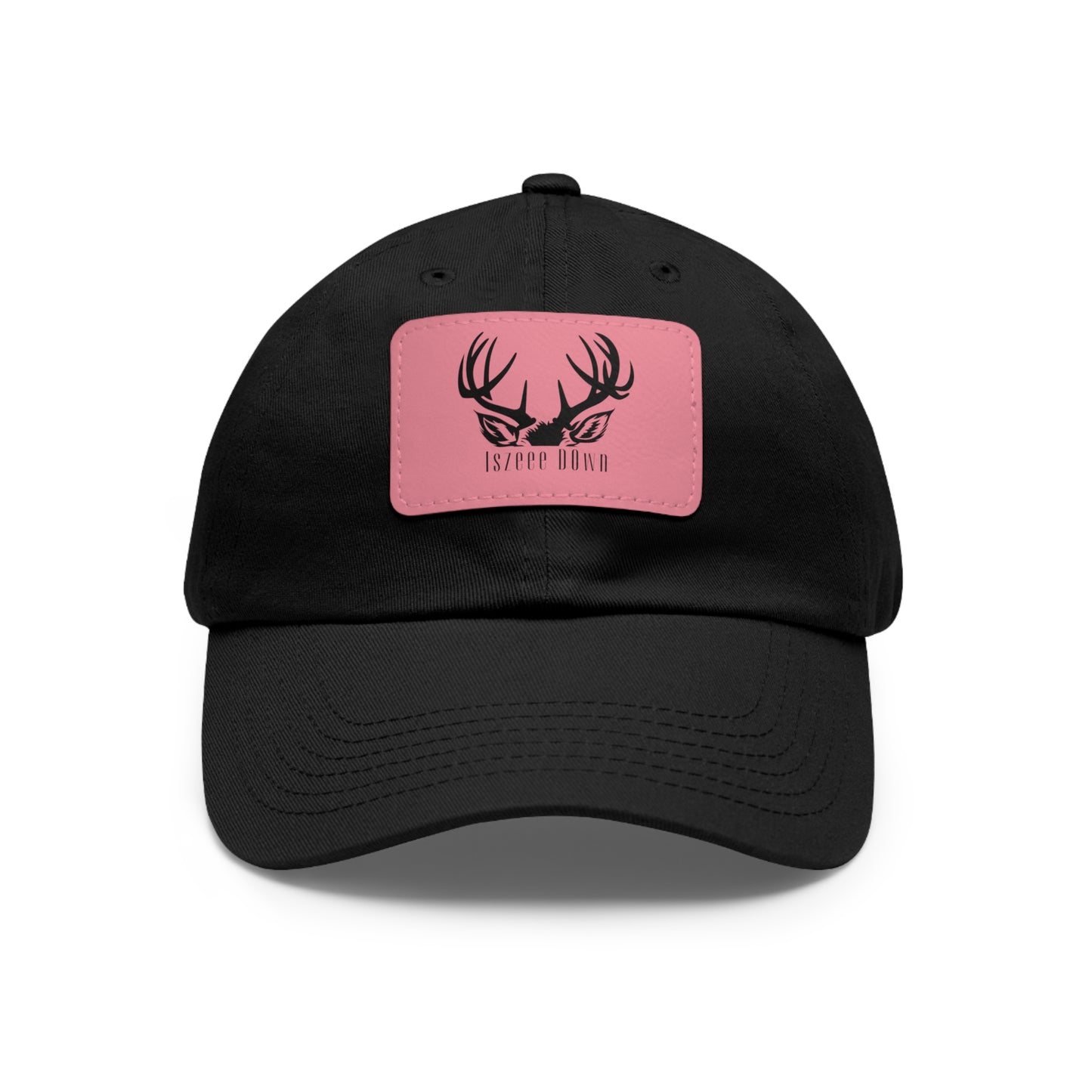 Catching buck fever with the custom hat with leather patch (Rectangle)