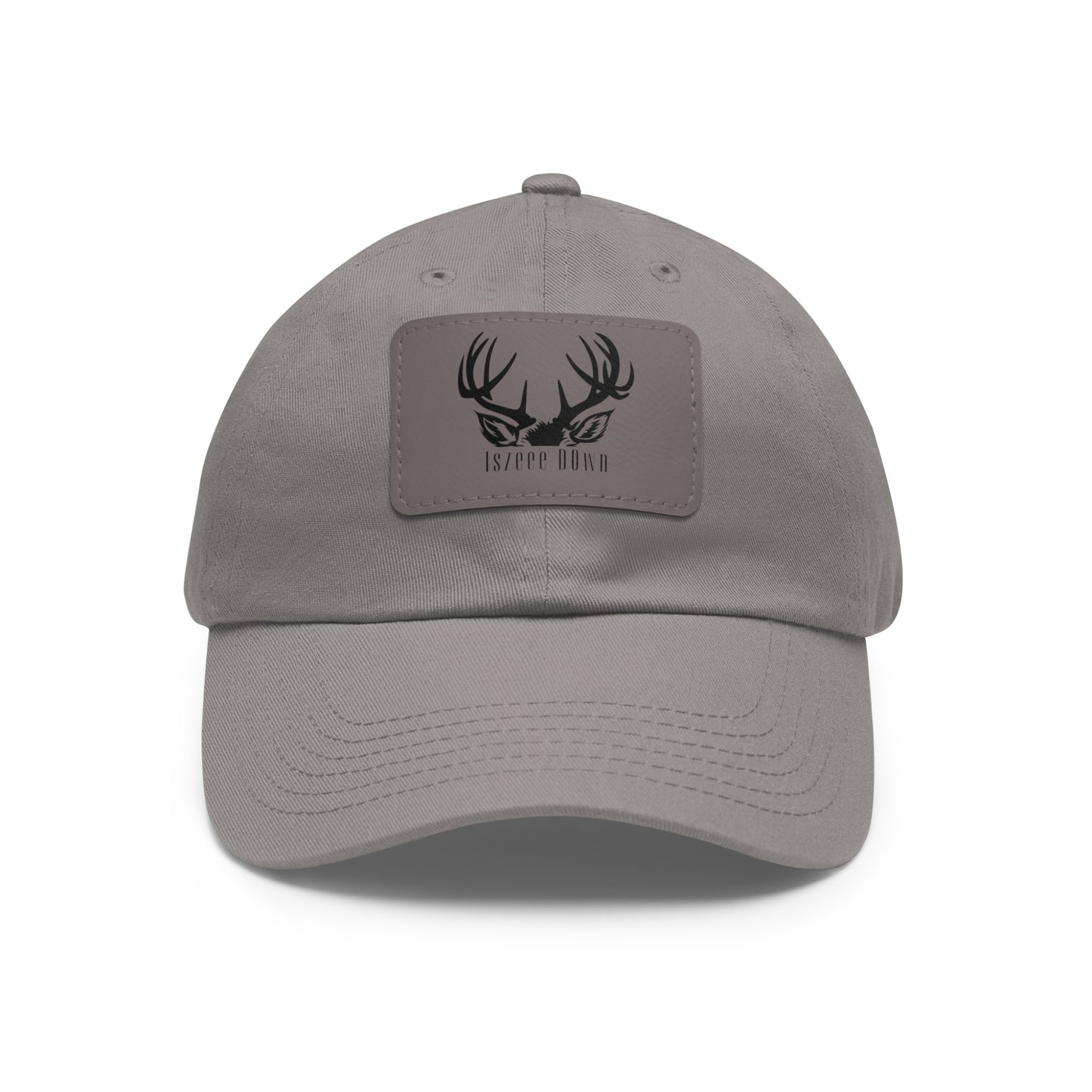 Catching buck fever with the custom hat with leather patch (Rectangle)