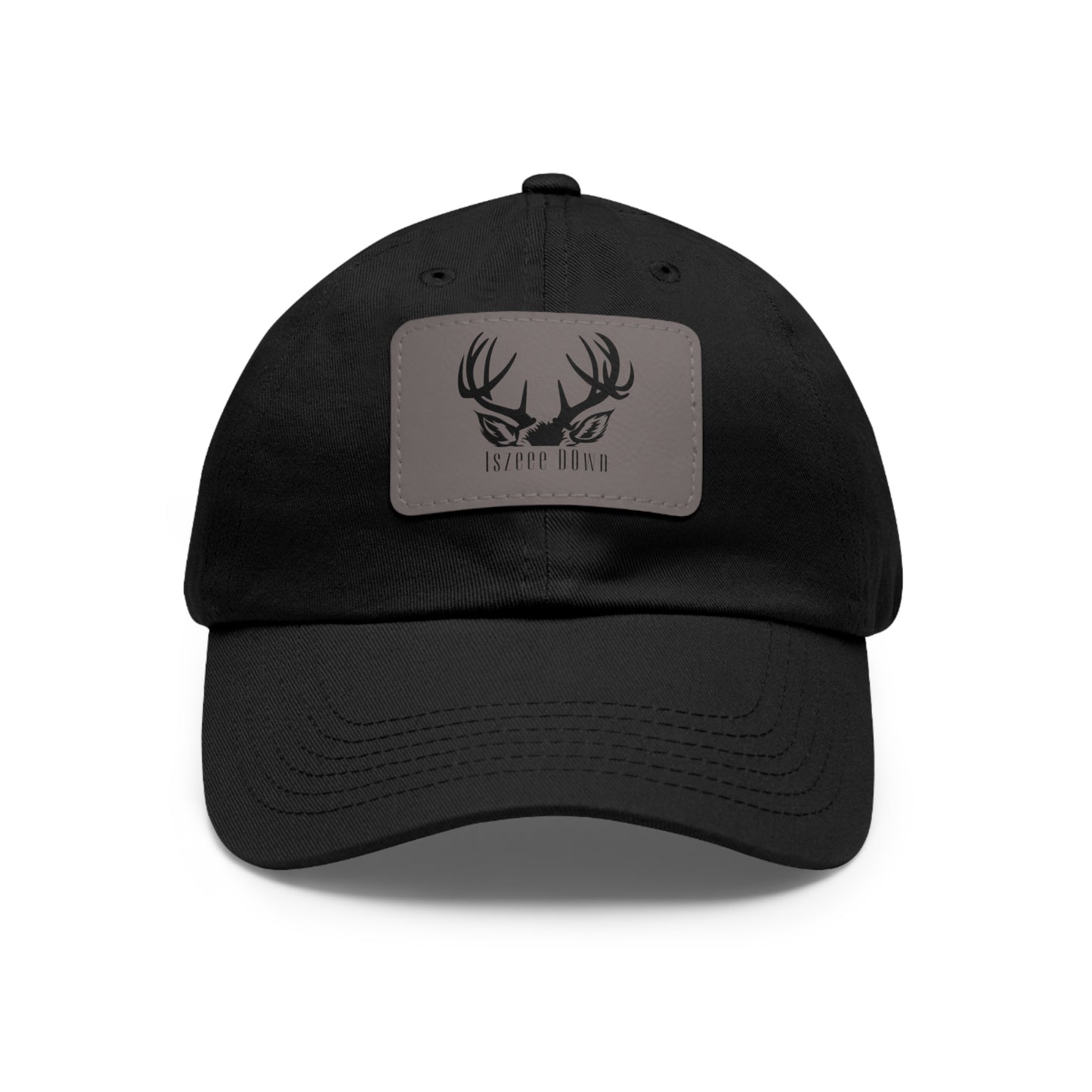 Catching buck fever with the custom hat with leather patch (Rectangle)