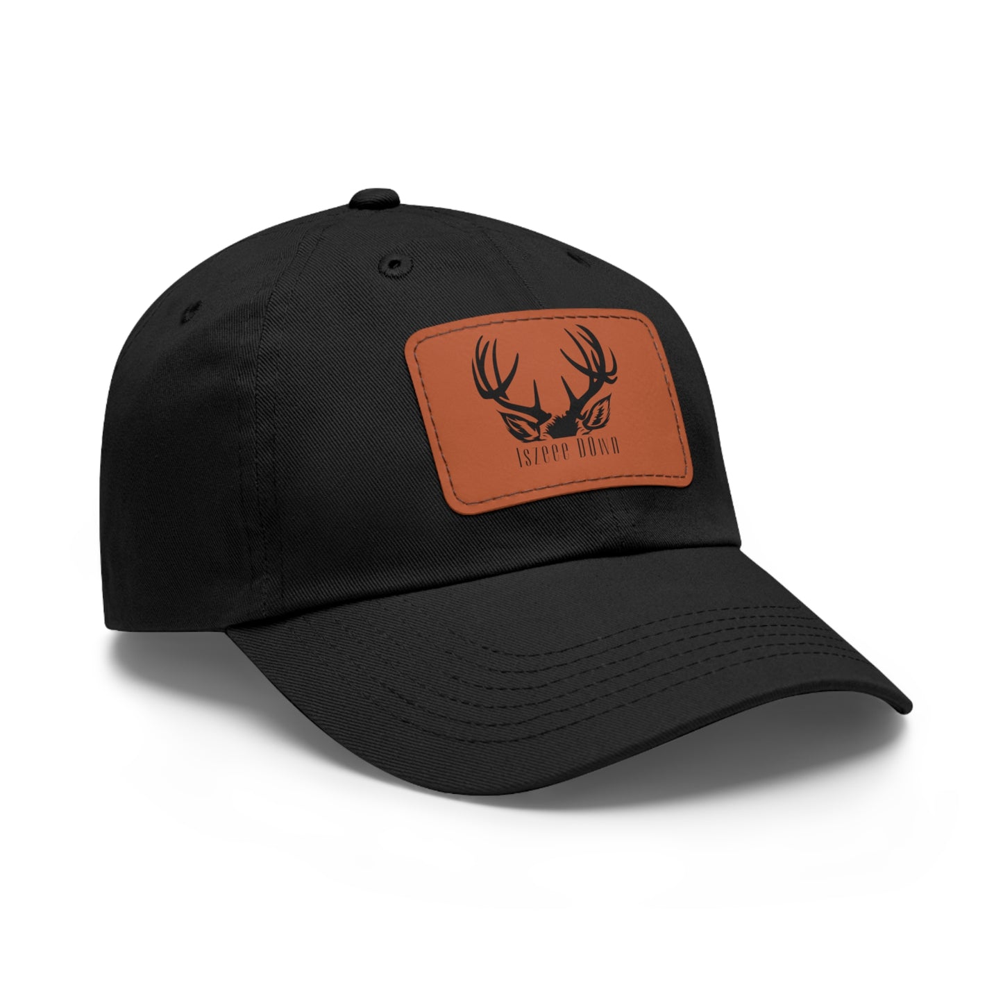 Catching buck fever with the custom hat with leather patch (Rectangle)